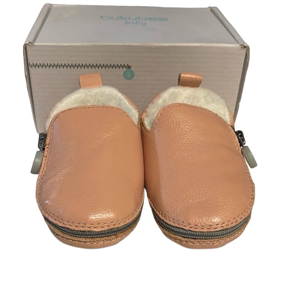 BUKUBEE BABY Cotton Candy Leather Bootie with Fur Lining Sz 1 (0-6 months) - Picture 7 of 14